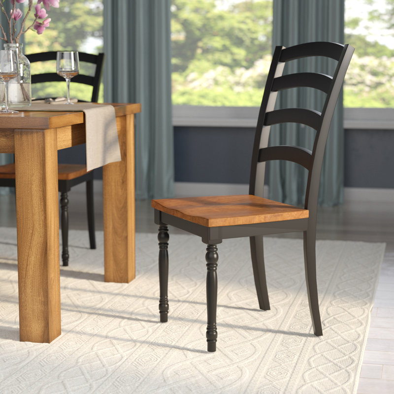 Three Posts Courtdale Ladder Back Solid Wood Dining Chair & Reviews Wayfair